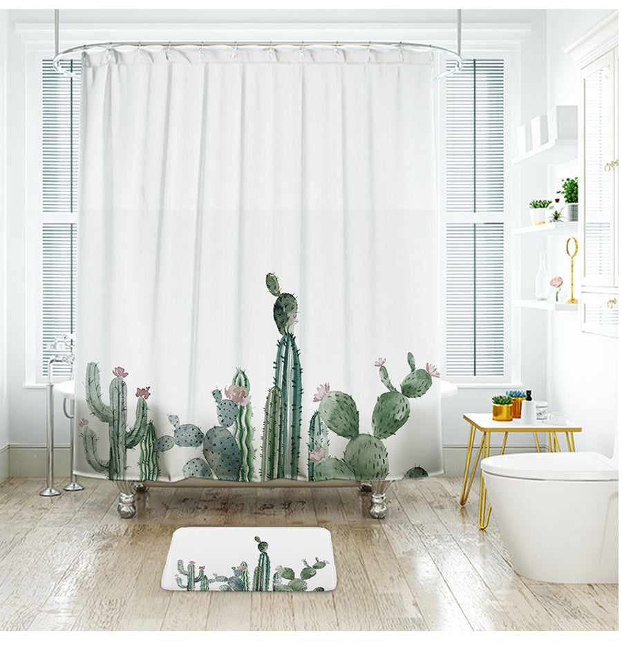 Shower Curtains Tropical Cactus Print - ALIA - 3 SIZES