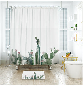 Shower Curtains Tropical Cactus Print - ALIA - 3 SIZES