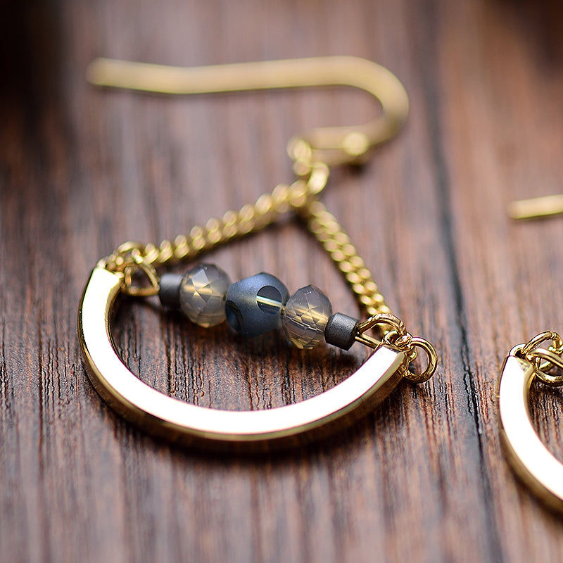 Natural Hematite Beads Nickel Free Gold Drop Earrings from Switzerland zella.ch