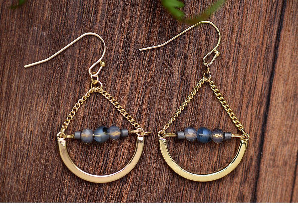 Natural Hematite Beads Nickel Free Gold Drop Earrings from Switzerland zella.ch