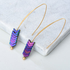 Nickel Free Hematite Stone Arrow Head Drop Earrings from Switzerland zella.ch