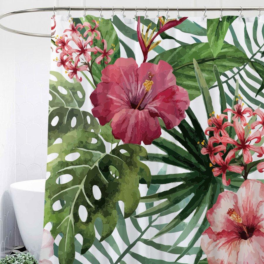 Shower Curtains Gumamela Flower Print - BESS - 3 SIZES