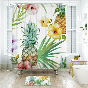 Shower Curtains Tropical Pineapple Print - BENA - 3 SIZES