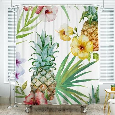 Shower Curtains Tropical Pineapple Print - BENA - 3 SIZES
