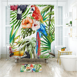 Shower Curtains Tropical Birds Print - BREA - 3 SIZES