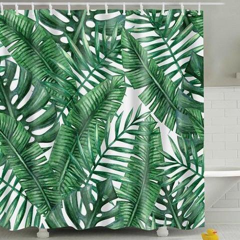 Shower Curtains Leafy Print - AYLA - 3 SIZES