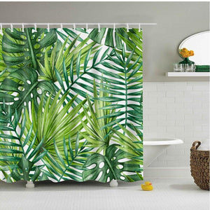 Shower Curtains Leafy Print - AVIS - 3 SIZES