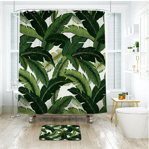 Shower Curtains Banana Leaf Print - AVIE - 3 SIZES