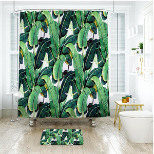Shower Curtains Banana Leaf Print - AVAH - 3 SIZES