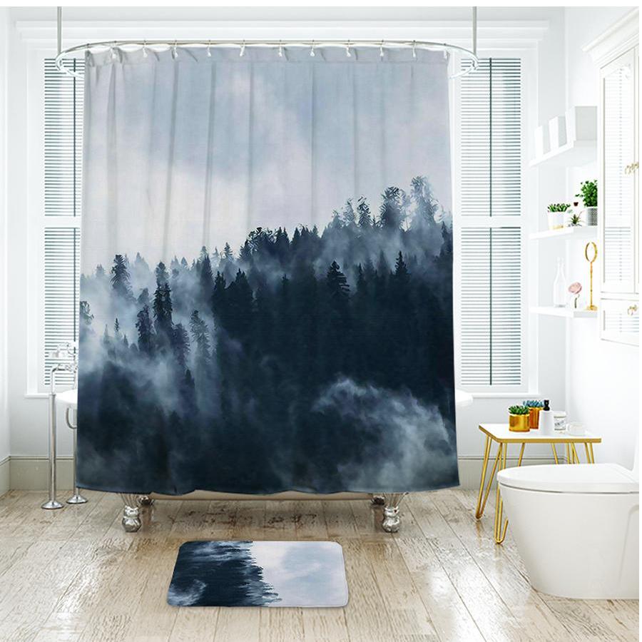 Shower Curtains Landscape Painting Print - ASON - 3 SIZES