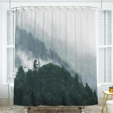 Shower Curtains Landscape Painting Print - ASHA - 3 SIZES