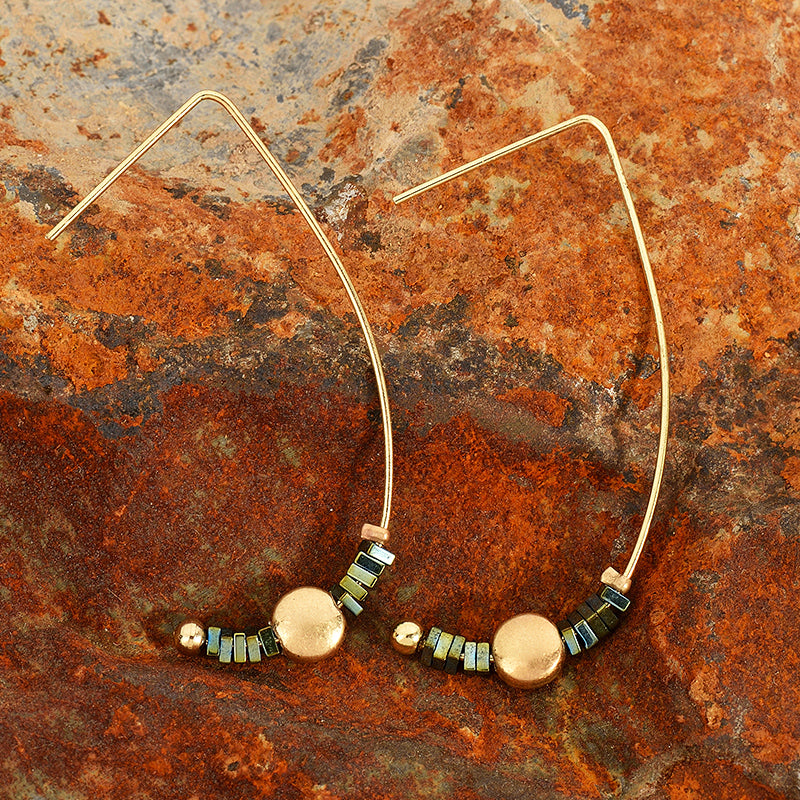 Nickel Free Copper Gold Hook Earrings Natural Stone Beads from Switzerland zella.ch
