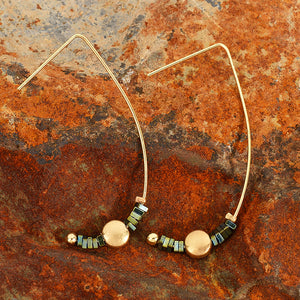 Nickel Free Copper Gold Hook Earrings Natural Stone Beads from Switzerland zella.ch