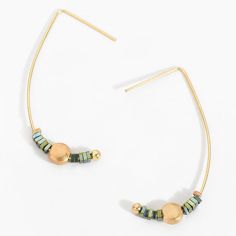 Nickel Free Copper Gold Hook Earrings Natural Stone Beads from Switzerland zella.ch