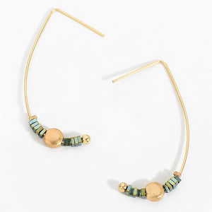 Nickel Free Copper Gold Hook Earrings Natural Stone Beads from Switzerland zella.ch