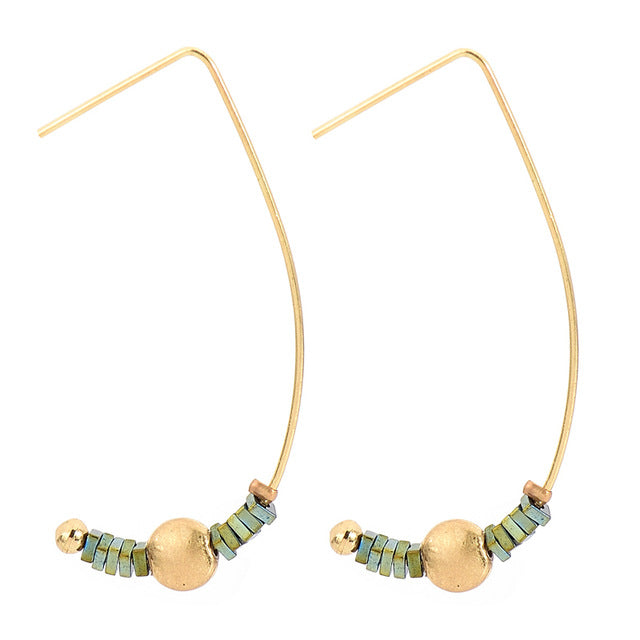 Nickel Free Copper Gold Hook Earrings Natural Stone Beads from Switzerland zella.ch