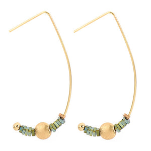 Nickel Free Copper Gold Hook Earrings Natural Stone Beads from Switzerland zella.ch
