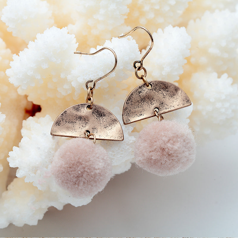 Antique Gold Bobble Drop Pompoms Nickel Free Drop Earrings from Switzerland zella.ch