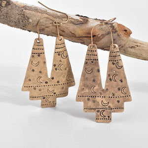 Nickel Free Ethnic Style Antique Gold Silver Dangle Earrings from Switzerland