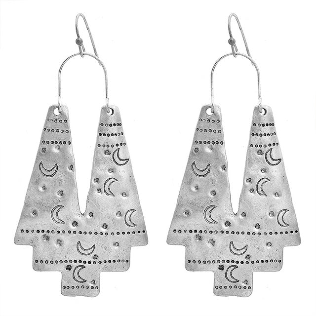 Nickel Free Ethnic Style Antique Gold Silver Dangle Earrings from Switzerland