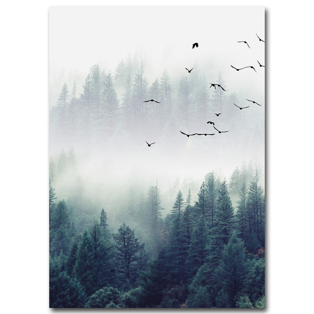 Green Forest Lanscape Wall Art Print – GILDA