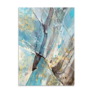 Abstract Blue Crack Marble Wall Art Print – CHYNA