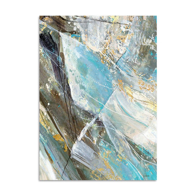 Abstract Blue Crack Marble Wall Art Print – CHYNA