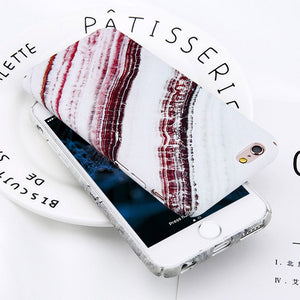 White Maroon Marble iPhone Case - MOR