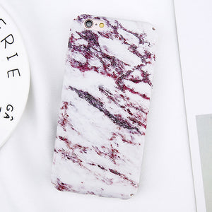 White Maroon Marble iPhone Case - NEL
