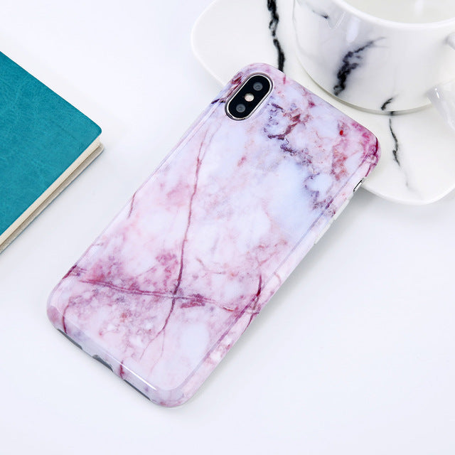 Purple Marble Stone iPhone Case - KOU