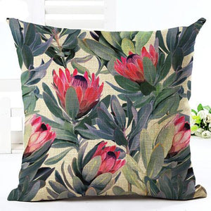 Pillow Cover Tropical Flower Print - ELY - 45x45cm