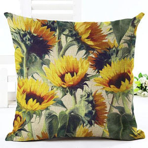 Pillow Cover Sunflower Print - EMA - 45x45cm