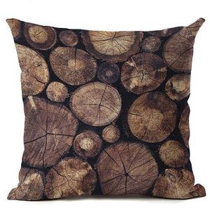 Pillow Cover Wood Logs Print - ERI - 45x45cm