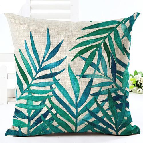 Pillow Cover Tropical Leafy Print - DRU - 45x45cm