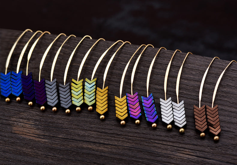 Nickel Free Hematite Stone Arrow Head Drop Earrings from Switzerland zella.ch