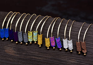 Nickel Free Hematite Stone Arrow Head Drop Earrings from Switzerland zella.ch