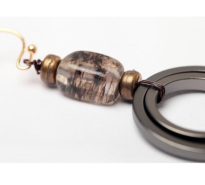 Nickel Free Natural Stone Gray Drop Earrings from Switzerland ZELLA.CH