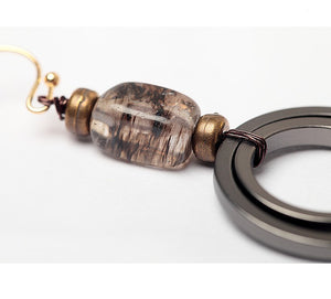 Nickel Free Natural Stone Gray Drop Earrings from Switzerland ZELLA.CH
