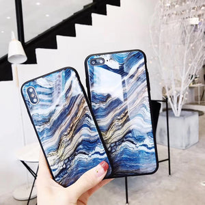 Blue Rocky Pattern iPhone Case - LYA