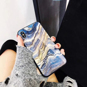 Blue Rocky Pattern iPhone Case - LYA