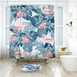 Shower Curtains Tropical Flamingo Print - ALVA - 3 SIZES