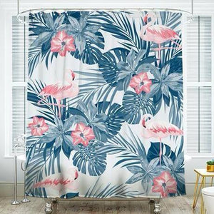 Shower Curtains Tropical Flamingo Print - ALVA - 3 SIZES