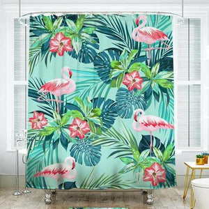 Shower Curtains Tropical Flamingo Print - ANYA - 3 SIZES