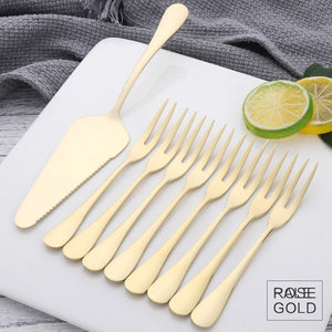 Stainless Steel Cake Forks and Cake Shovel Set - ONIE