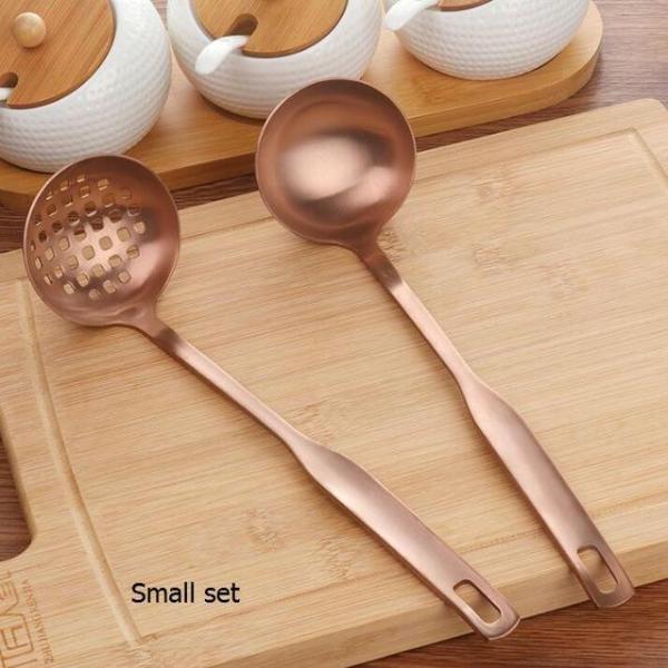 Stainless Steel Frosted Soup Ladle & Colander Spoon Set - BERTHA
