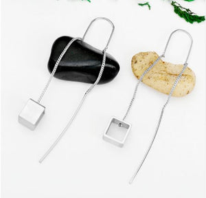 Gold Box Square Nickel Free Line Drop Earrings from Switzerland zella.ch